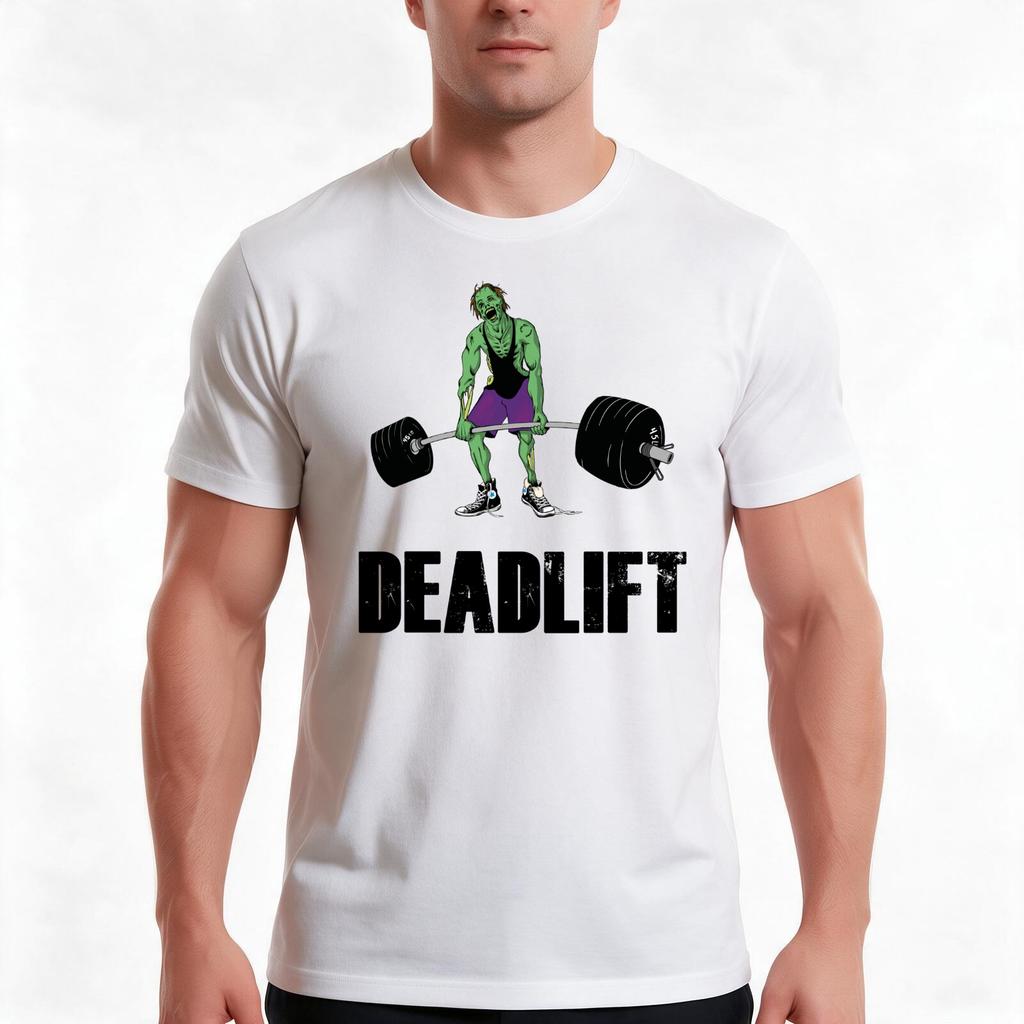 Deadlift Zombie Gym Tshirt Summer Casual Cotton Tee Oversized Streetwear Tops Vintage Graphic Print Loose Fit Short Sleeve