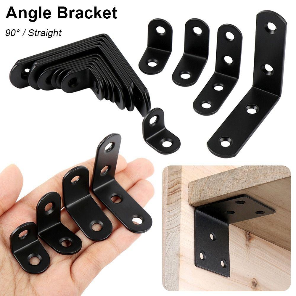 New 1Pcs Durable 90 Degree Angle Bracket Stainless Steel L-shaped Corner Stand Holes Fixed Mending Plate Furniture Hardware