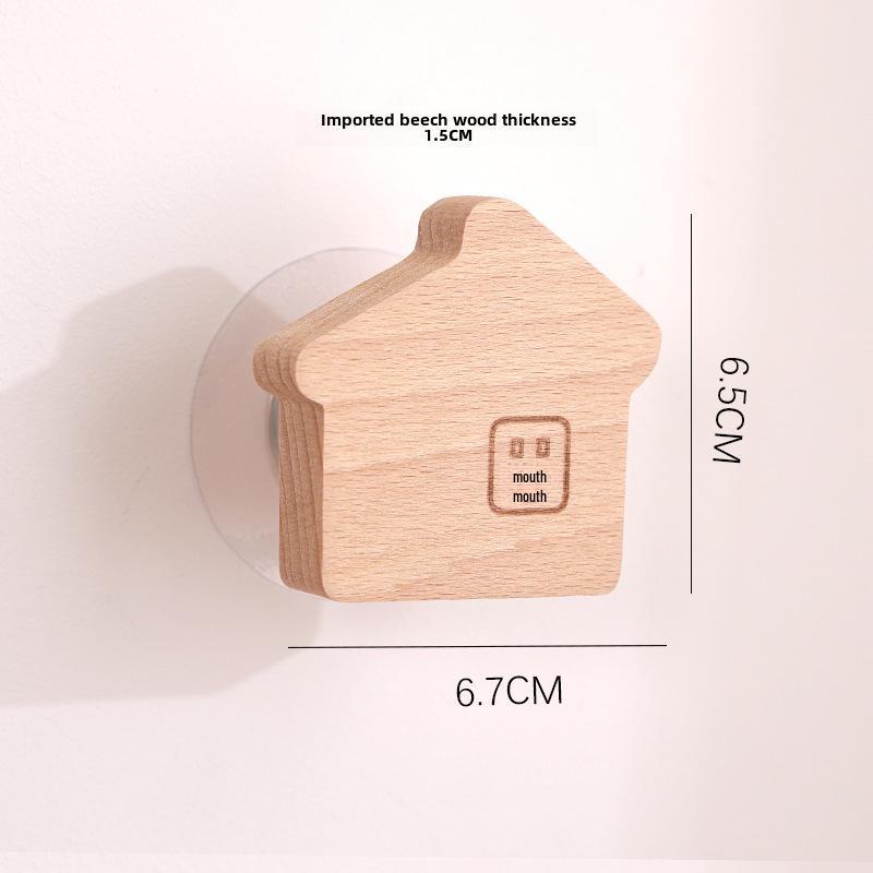 Japanese Cute Animal Wooden Wall Hook - Moon Cartoon Design Nordic Decor