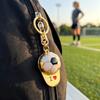 Heart Printed Car Keyring Lightweight 3D Ball Shape Bag Charm Football Keychain  Daily Use