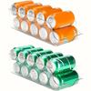 1Pcs  Clear Plastic Refrigerator Organizer with Soda Can Dispenser and Beverage Holder Hand Wash,Fits Refrigerator,Freezer,Pantry,Kitchen,Countertops