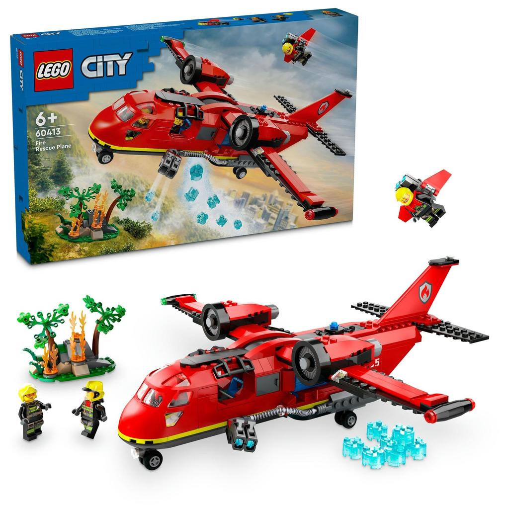 LEGO City Fire Rescue Plane Toy Present Birthday Block Educational Christmas Boys Girls Children 6 Years Old 7 Years Old 8 Years Old 9 Years Old