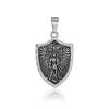 Saint Michael Archangel Stainless Steel Pendant Men's Necklace - Warrior Angel with Sword and Shield