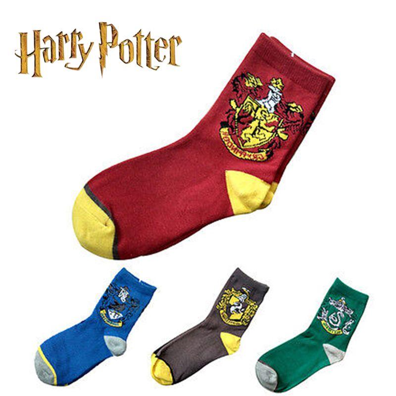 Meias Longas de Tricô de Algodão Harry Potter Unissex Estilosas Para Fãs de Slytherin Gryffindor