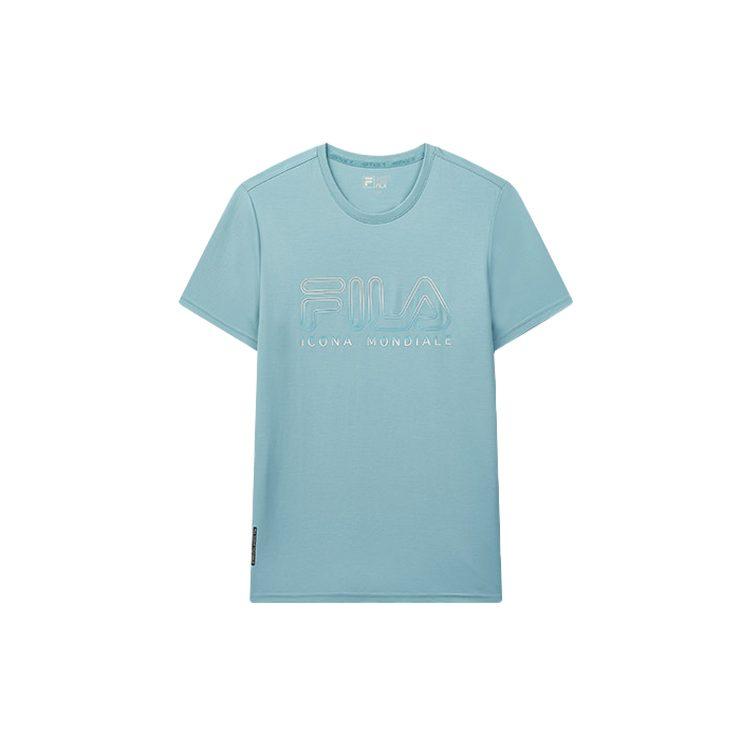 Fila T Shirts Men's Turquoise Crew Neck Moderate F11M038120F-TQ