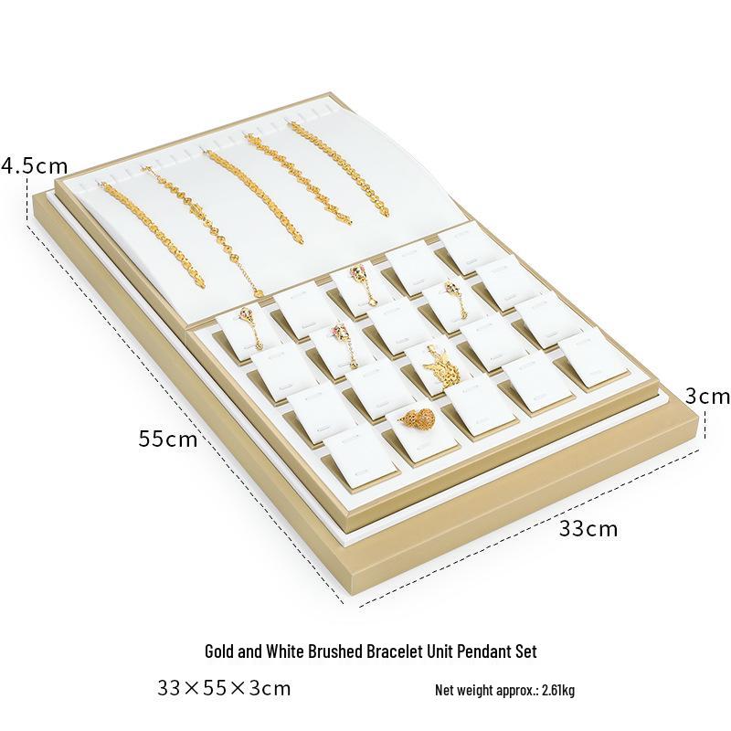 Ya Yu Jin Bai Jewelry Display Tray for Bracelets, Ear Studs, Necklaces - Silver & Gold