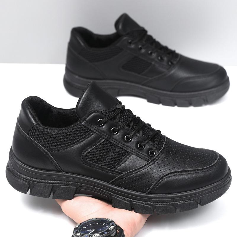 

Large size men s shoes new autumn and winter breathable mesh casual shoes simple black lace-up physical training shoes 46 чорний