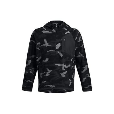 Microfleece Printed Hoodie Camouflage Print Zip Pocket Long Sleeve Sweatshirt Men Hoodies Black 1378982-001