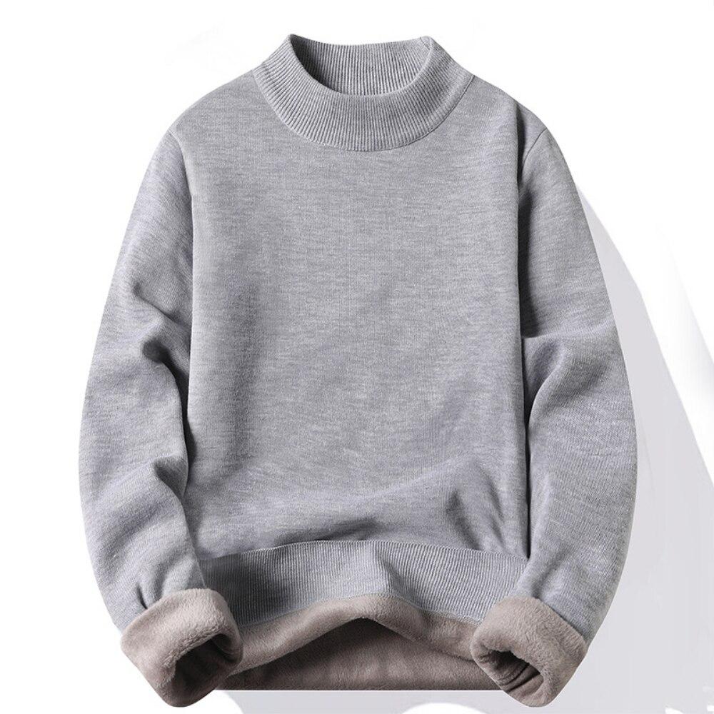 Moda męska Casual Slim Fit Basic sweter z dzianiny z golfem wysoki kołnierz sweter męski podwójny kołnierzyk jesienno-zimowa bluzka