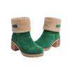 New short boots women's boots medium tube thick heel high heel fluffy snow boots large size cotton boots