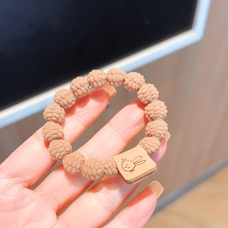 Elastic Milk Coffee Hair Tie: Durable, High-End Ponytail & Headband for Women