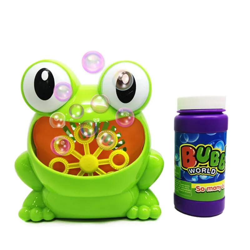 Hot Cute Funny Frog Automatic Bubble Machine Blower Maker Party Summer Outdoor Toy For Kids  And Drop Shipping