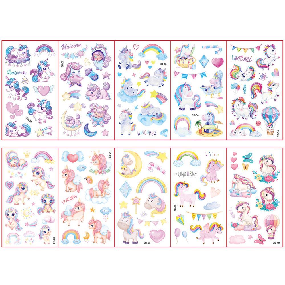 10 Sheets/Set Animal Dinosaur Space Watch Children's Tattoo Stickers Face Arm Body Waterproof Temporary Tattoo for Kids Gift