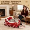 Christmas Dog Bed Sled Cat Hammock with Anti-slip bottom Washable Dog Sofa Bed Nest for Small Medium Cats Dogs Christmas Winter