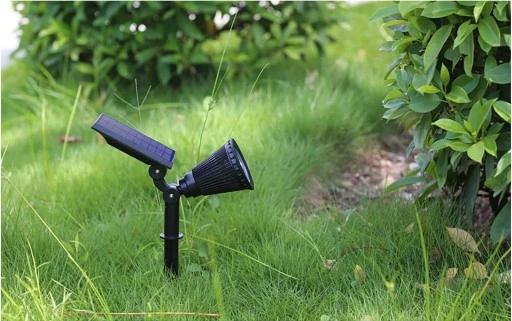 Ogrodowa Wbijana Lampa Solarna 4 Led Reflektor 200Lm Spot Biały Ciepły