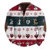 Mens Christmas Sweater Zip Up Sweatshirts Vintage Knit Graphic Sweatshirt Xmas Stand Collar Pullover