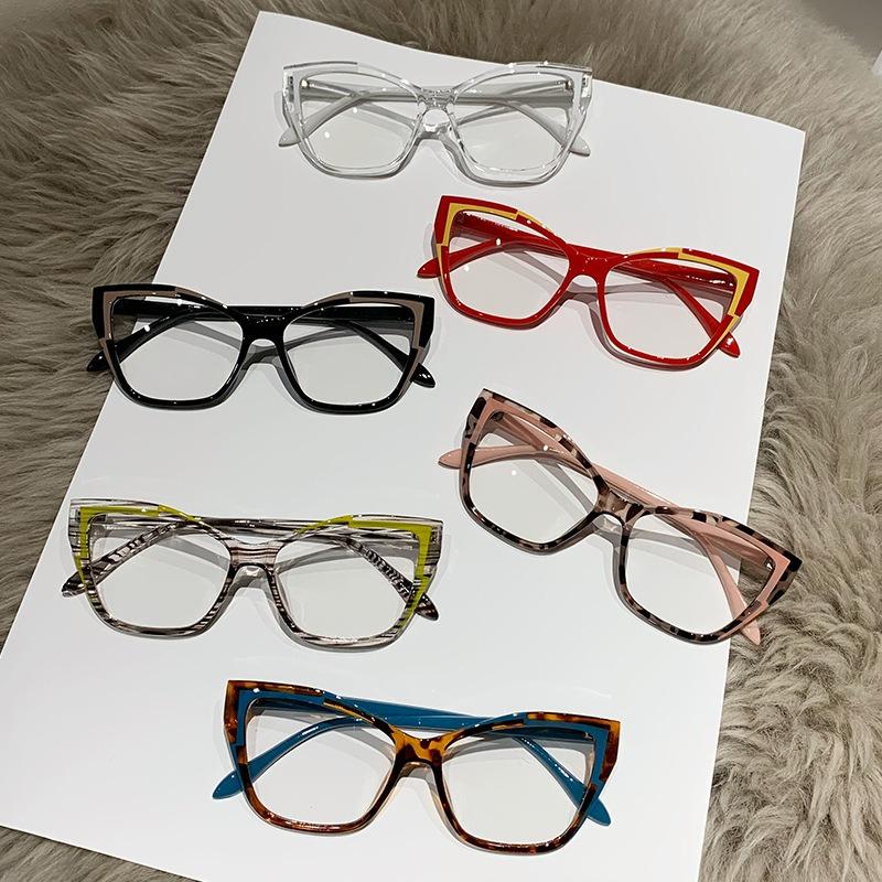Cat Eye Anti Blue Light Computer Plano Reading Glasses New Optical Eyeglasses Frames for Women Fashion Retro Luxury Eyewear