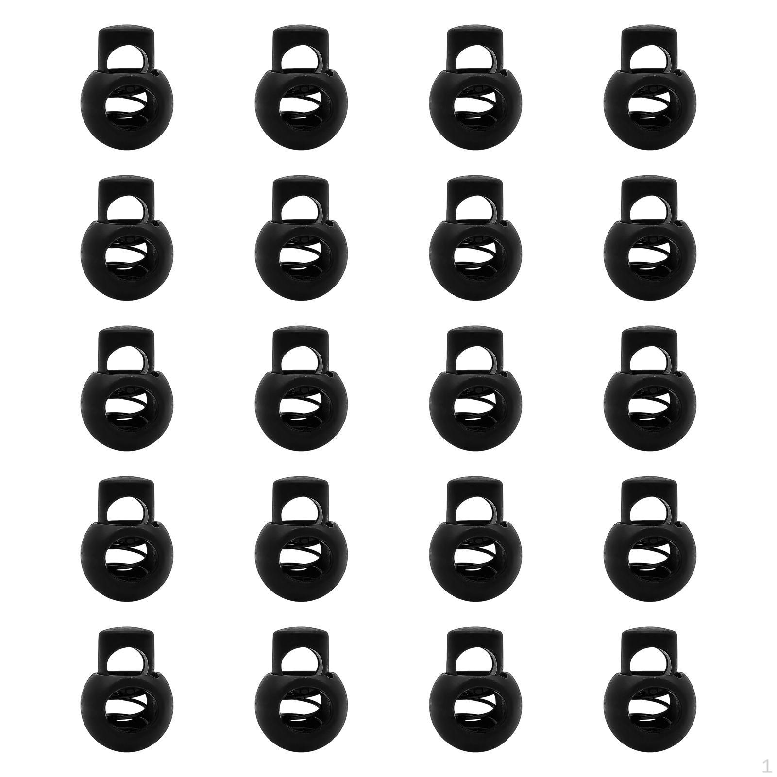 

20 штук металлических фиксаторов шнура для DIY проектов и одежды Black