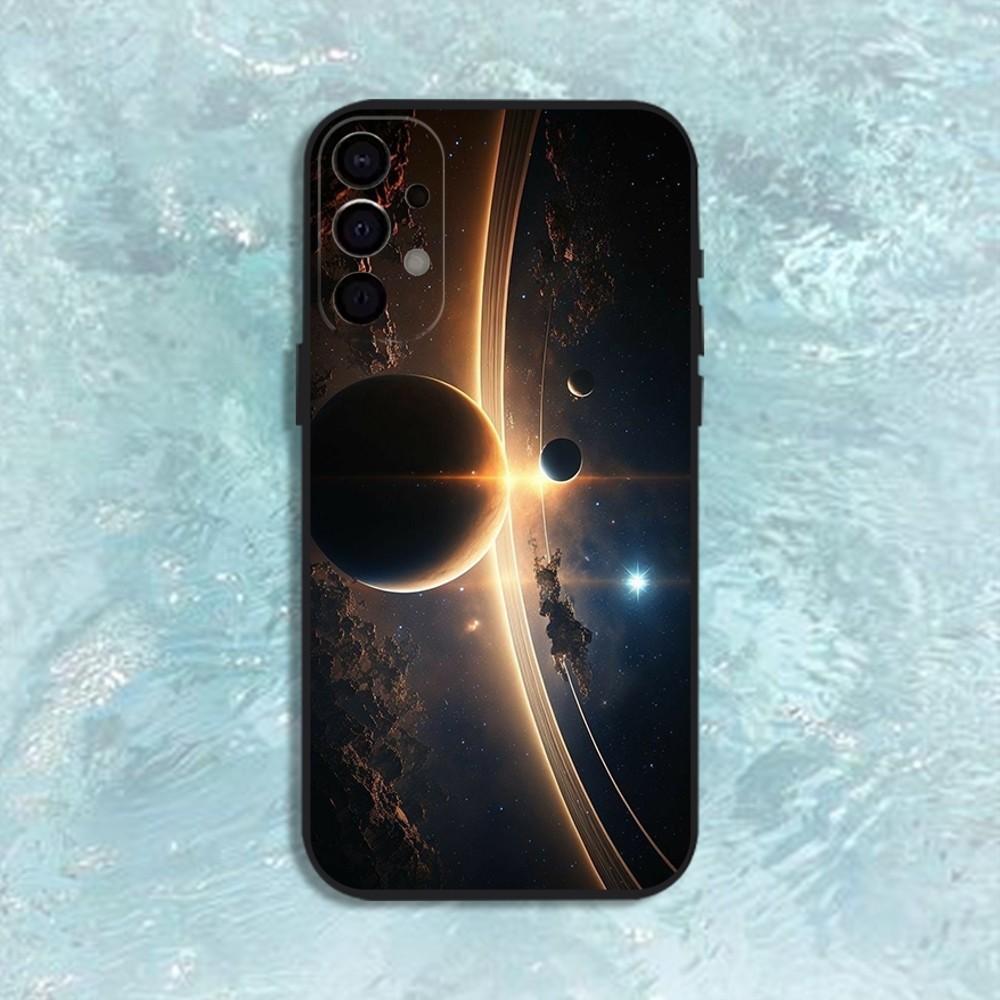 Saturn Solar system Phone Case For Samsung S25,S24,S21,S22,S23,S30,Ultra,S20,Plus,Fe,Lite,Note,10,9,5G Black Cover
