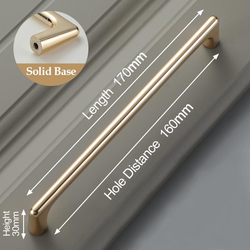 KAK Zinc Alloy Bright Gold Cabinet Pulls Light Luxury Stylish Kitchen Handles for Furniture Drawer Knobs Cabinet Hardware