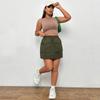 Mini jupe cargo décontractée pour femme, couleur unie, jupe courte Y2K, moulante avec poches à rabat, taille haute, jupe de banlieue mode