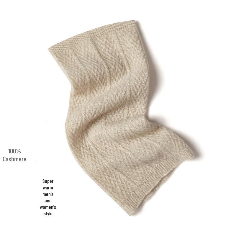 Unisex Solid Color Cashmere Wool Neck Warmer - Autumn/Winter Knitted Scarf for Students & Adults