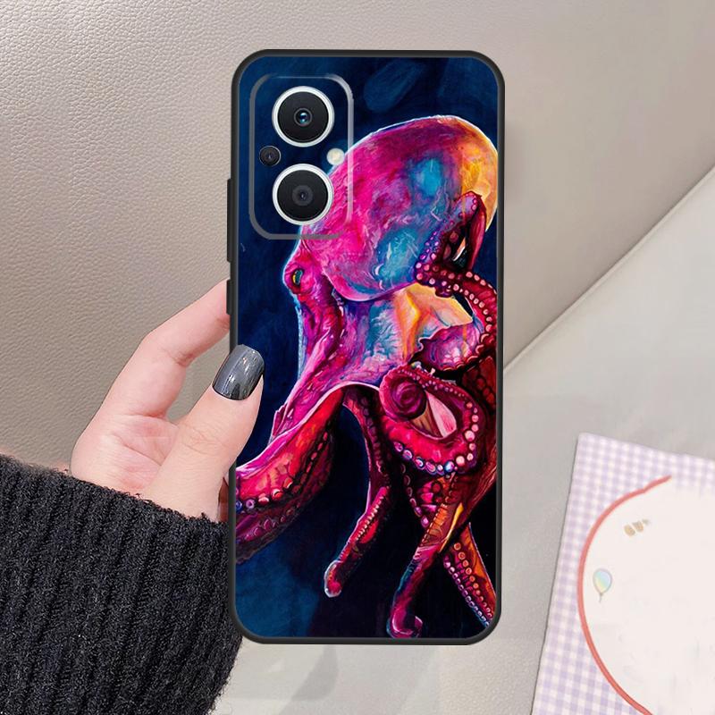 Octopus Ocean Aesthetic Funda For OPPO Reno 10 11 12 13 14 Pro 8 7 Lite 11F 12F 13F 14F OPPO Find X8 X5 X6 X9 Pro Case