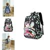 Kids Waterproof Nylon Backpack With Shark Print For Elementary School Use And Daily Carry