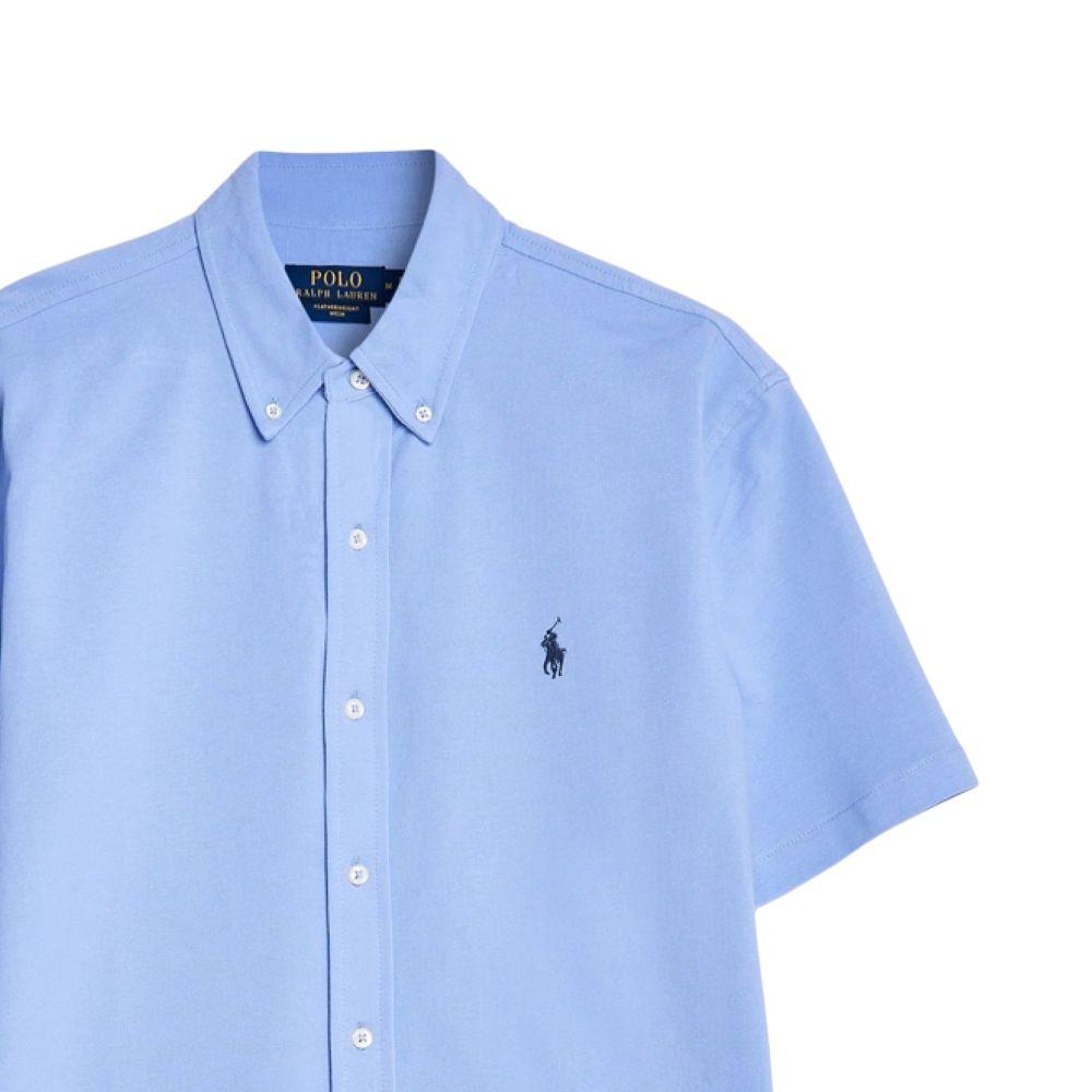 Polo Ralph Lauren Ss24 Pony Logo Embroidered Short Sleeve Shirt Men Shirts Harbor-Island-Blue 710793044-003