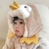 Cute Penguin Baby One Piece Scarf Hat Children Warm Headgear Bonnet Kids Plush Ear Protection Cap