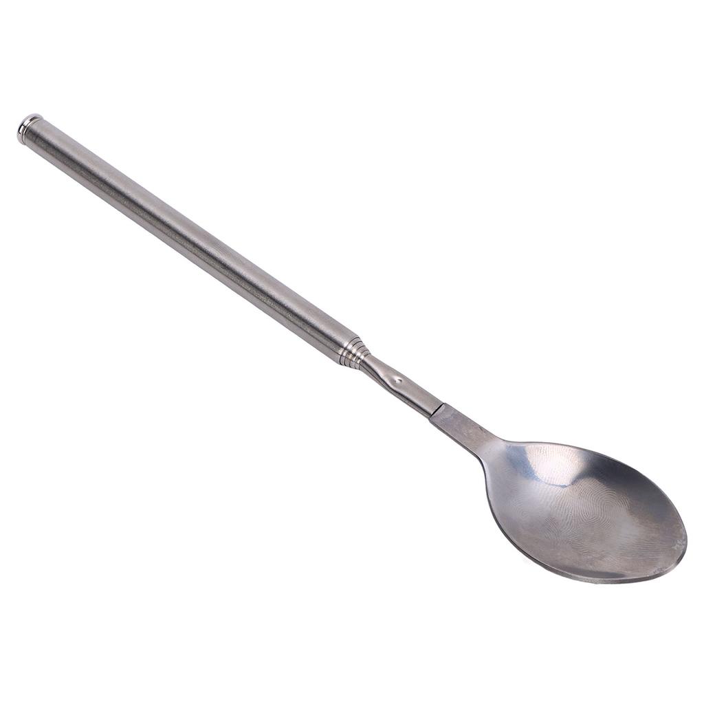 Telescopic Spoon Stainless Steel Ergonomic Design Multifunctional Dinner Retractable Spoon for Barbecue