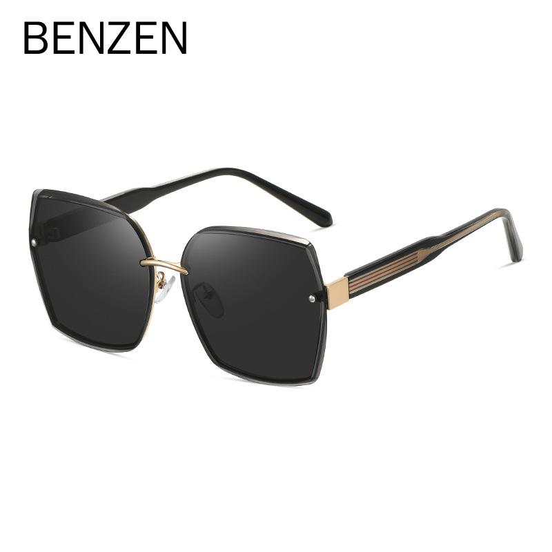 

Женские солнцезащитные очки BENZEN, роскошные солнцезащитные очки без оправы для женщин, защита от ультрафиолета, женские оттенки 6856 чёрный