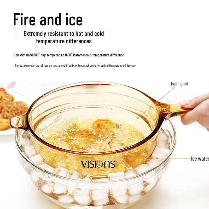 VISONS Bursztynowy Garnek ze Szkła Borokrzemowego