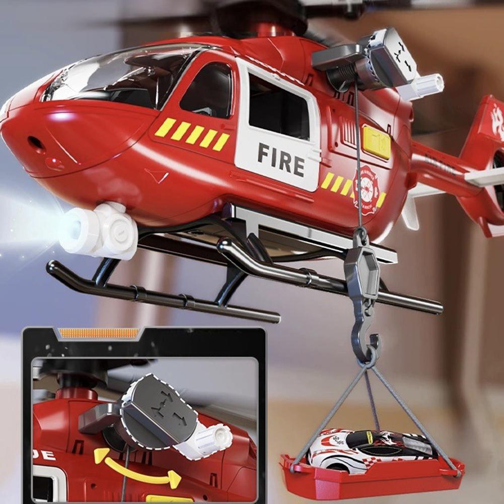 Helicopter Model Toy For 4-6 Years Old Kids High Simulation Fire Fighter Helicopter Airplane Sound And Light Model Toy For Boys Girls