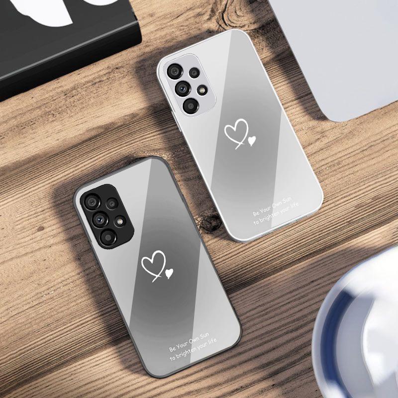 Gradient heart shape For Samsung S25 S25 Edge S25Ultra S8 9 S10 20 U ltra S21 Pro S22 Plus S23 FE S24 Ultra Glass Phone Case