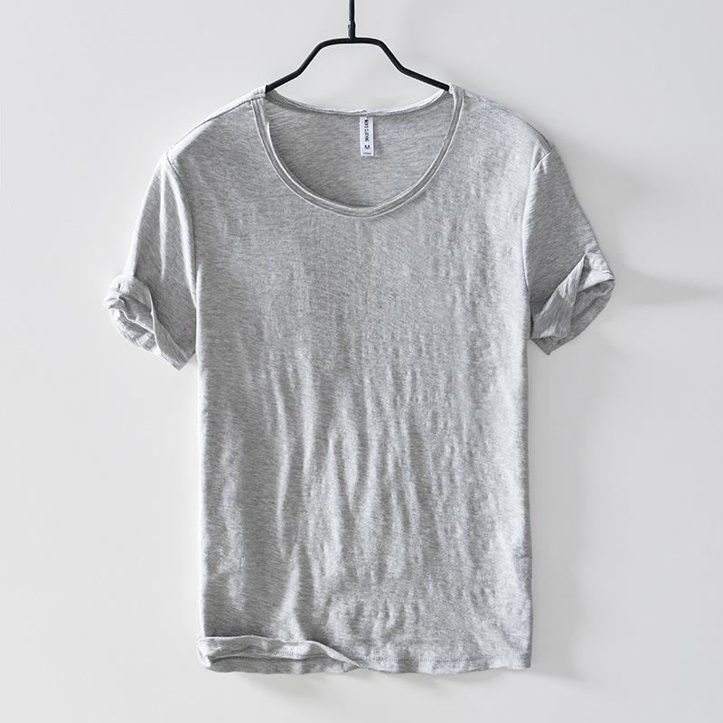 

Korean Style Round Neck Short Sleeve T-Shirt - Bamboo Cotton Base Layer, Available in Eight Colors 2XL светло-серый