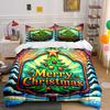 Merry Christmas Tree Design Bedding Duvet Cover Set Duvet Cover Pillowcases (1*Duvet Cover 2*Pillowcases, Without Duvet Insert)