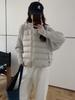 Women's Short Hooded Ribbed Cotton Patchwork Jacket - Winter 2026 Korean Style Outerwear