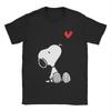 Men T-Shirts Peanuts Heart Sitting Snoopys Cool Pure Cotton Tees Short Sleeve T Shirt Round Neck Tops 4XL 5XL