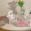 Tulip Print Tissue Box PU Living Room Paper Drawer New Storage Box