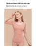 Women's Wool Silk Mid-Sleeve Fleece-Lined Top - Warm Autumn Base Layer