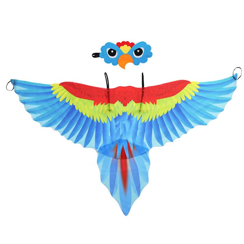 Bird-Costume-Parrot-Wings For Kids With Bird Headbands Boys Girls Eagle Dress-Up Cape Halloween Party Favors Gifts