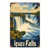 1pc Vintage Iguazu Falls Metal Sign 8x12in, Retro Landscape Wall Decor, 2D Flat Tin Plaque for Home Office Gym Bedroom