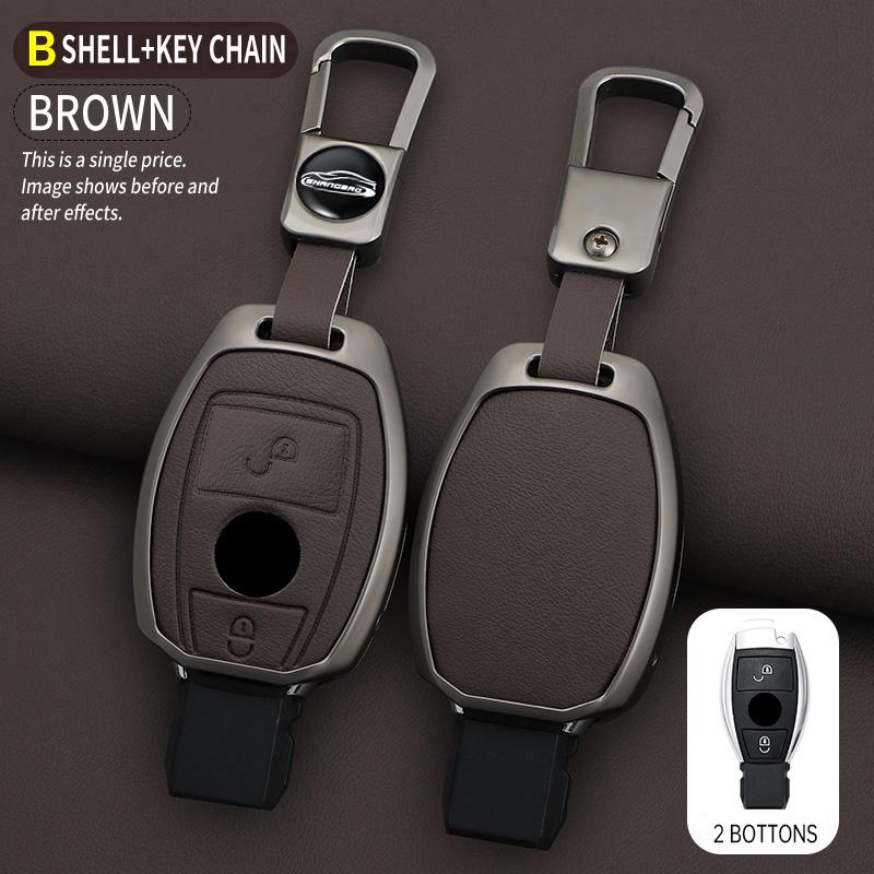 Interior Mouldings Car Zinc Alloy Leather Key Case Cover For Mercedes-Benz AMG CLS300 CLS350 S63 CLS260 W218 W219 Protection Key
