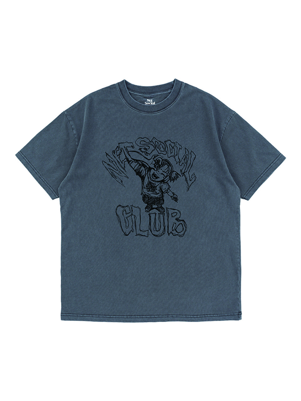 Net Social Club Eye Of Tiger Pigment Tee (Blue Gray) Blue Gray/S