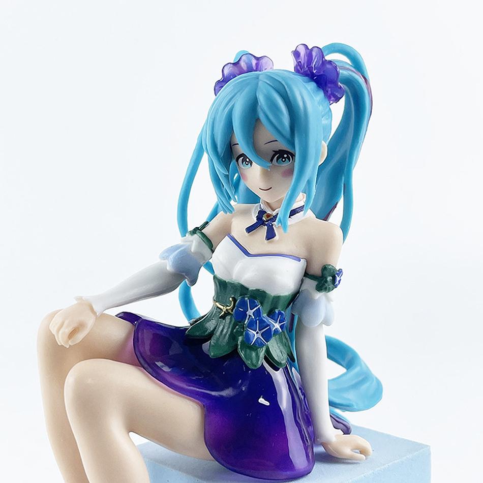 Anime Figure Hatsune Miku Adorable Sitting Beauty Girls Ornament Cute And Charming Action Figure PVC Room Decor Collectible Model Doll Toy Gifts