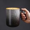 800Ml Large-capacity Mug Kiln-changed Ceramic Water Cup Retro Coarse Pottery Coffee Cup Creative Wooden Handle Beer Cup