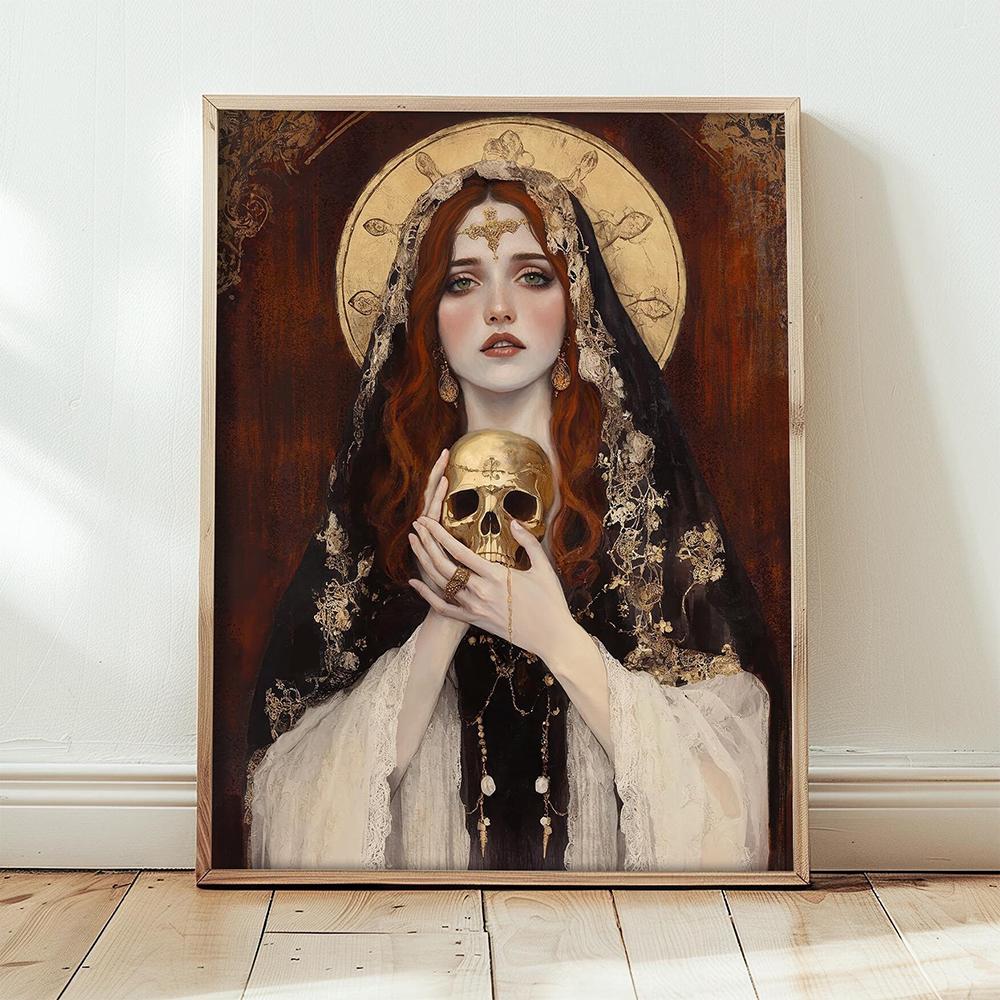 Jungfru Maria Tryck Väggkonst Poster Ikon Religiös Väggkonst Vår Fru Heminredning Heliga Modern Poster Modern Kristen Helgon Gåva