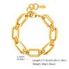 Minimalist Stainless Steel Chunky Chain Bracelet, Gold Color Stackable Thick Chain Bracelet, Waterproof Party Jewelry for Women
