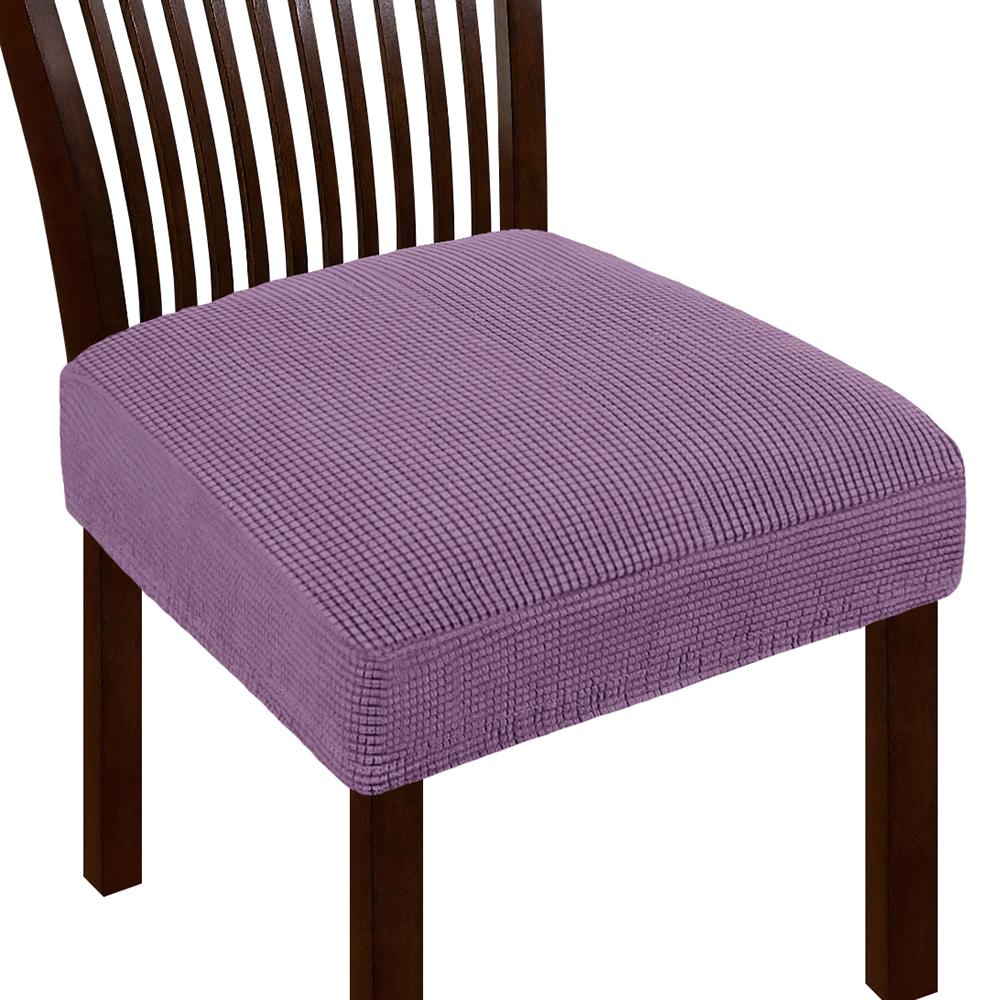 Jacquard Chair Seat Cover Elastic Chair Slipcovers for Home Banquet Dining Room Solid Color Removable Washable Chair Covers